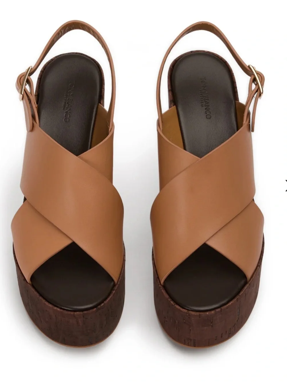 Tony Bianco Vogue Women’s Platform Wedge Slingback Sandal Tan Como NWB